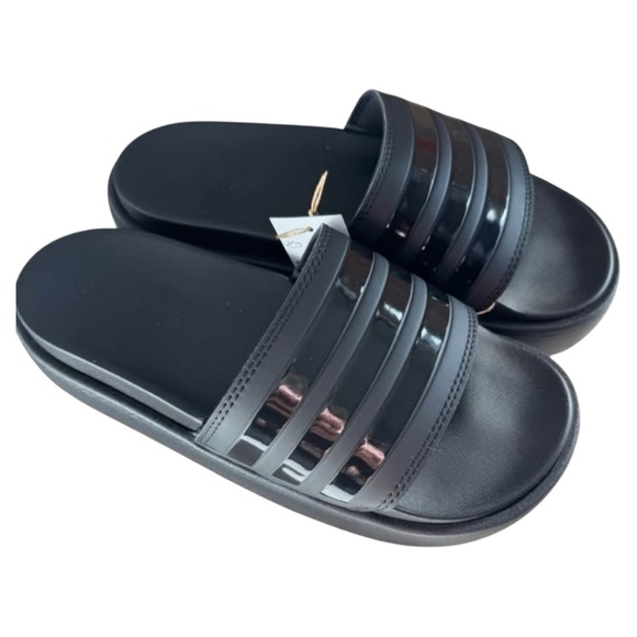 adidas Shoes - Adidas Platform Slides size 7 but fit BIG Size 8